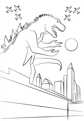 Godzilla Poster Coloring Page